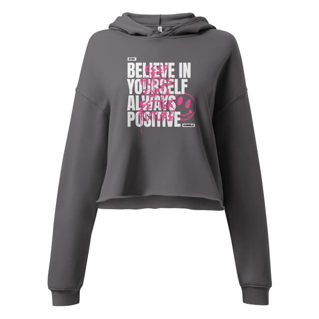 Believe In Yourself Crop Hoodie Premium Woman