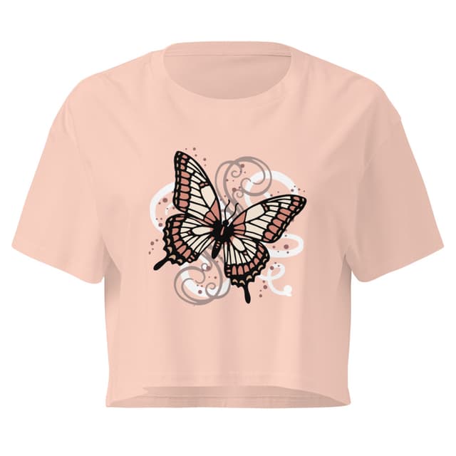 Women's Butterfly Swirl Crop Top