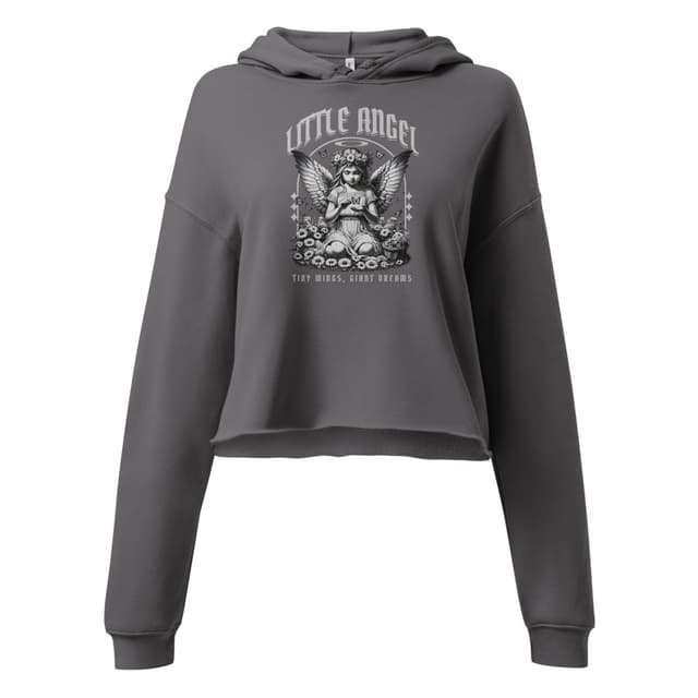 Little Angel Crop Hoodie Premium Woman