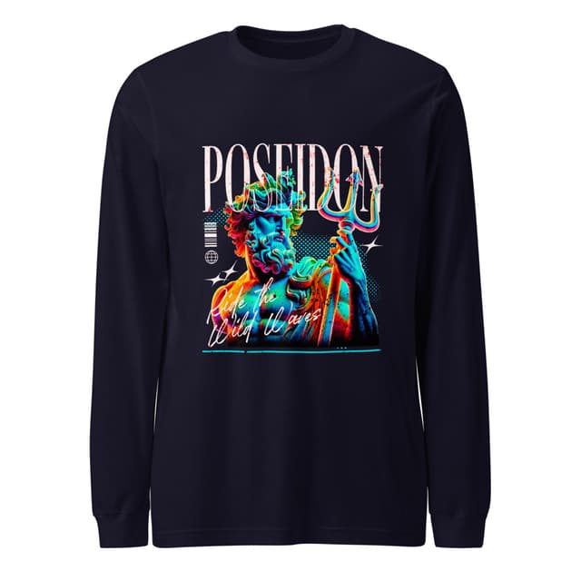 Poseidon Waves T-Shirt Long Sleeve Premium Man