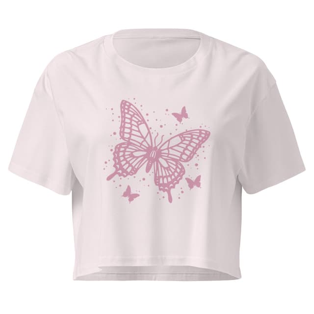 Stencil Butterfly Crop Top Women