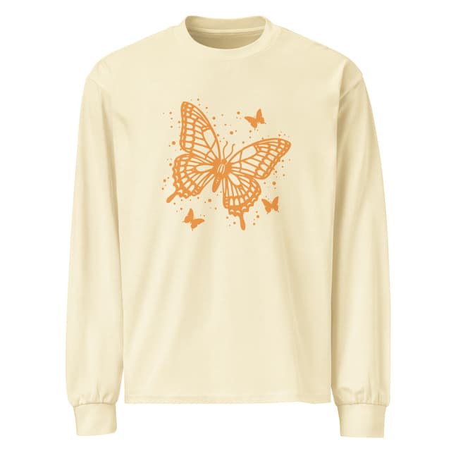 Stencil Butterfly TShirt Long Sleeve Bold Women