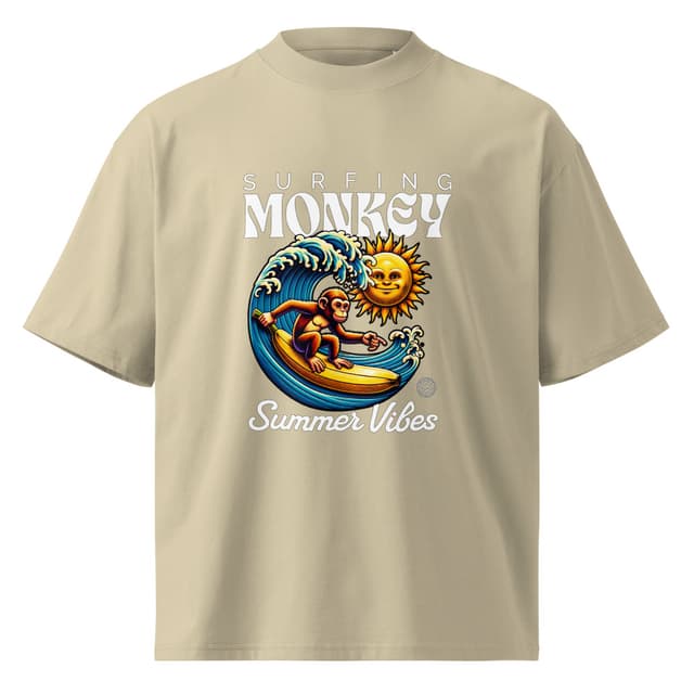 Surfing Monkey Vibes T-Shirt Oversize Eco Man