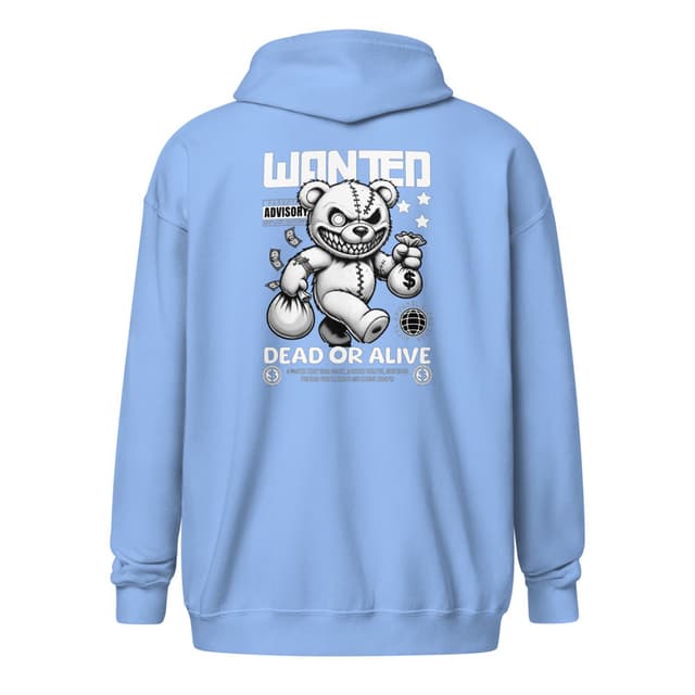 Wanted Teddy Bear Bandit Hoodie Zip Man