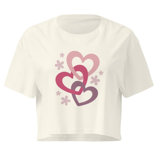 Triple Hearts Crop Top Women