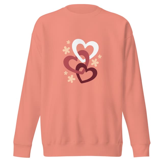 Triple Hearts Premium Sweatshirt for Women