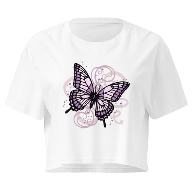 Violet Butterfly Sense Women's Crop Top